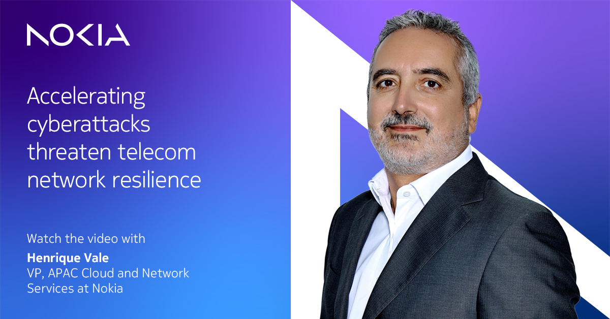 📊 58% of APAC telcos face signaling and protocol attacks, and another 58% are battling automated telecom malware. Henrique Vale (Nokia) says human-led security can’t keep up. AI-driven automation is now essential. 

Watch the interview on <a href="/AsianTelecom_/">Asian Telecom</a>: nokia.ly/49usj3M