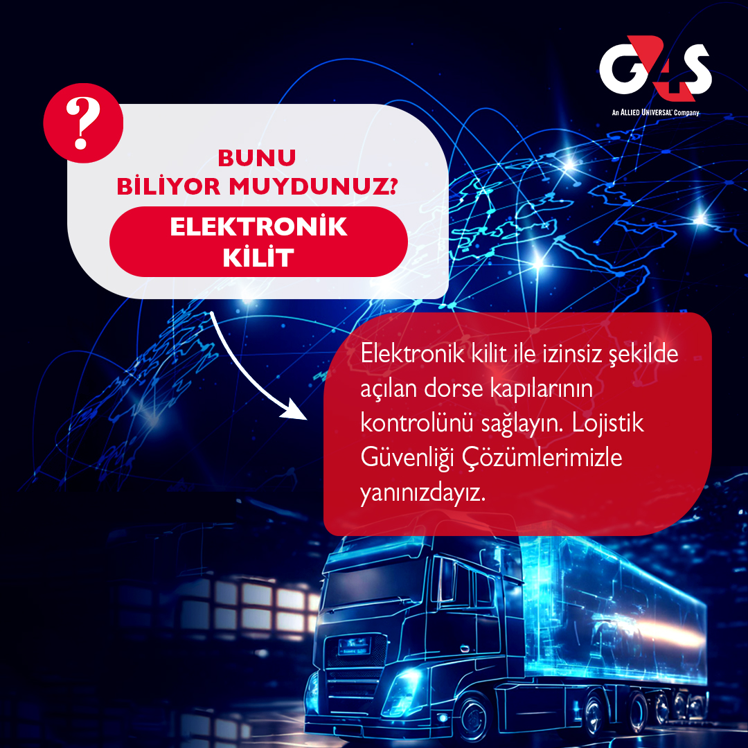 Elektronik kilit ile izinsiz şekilde açılan dorse kapılarının kontrolünü sağlayın. 

G4S Türkiye olarak uluslararası entegre lojistik güvenliği çözümlerimiz için bizimle irtibata geçebilirsiniz.
