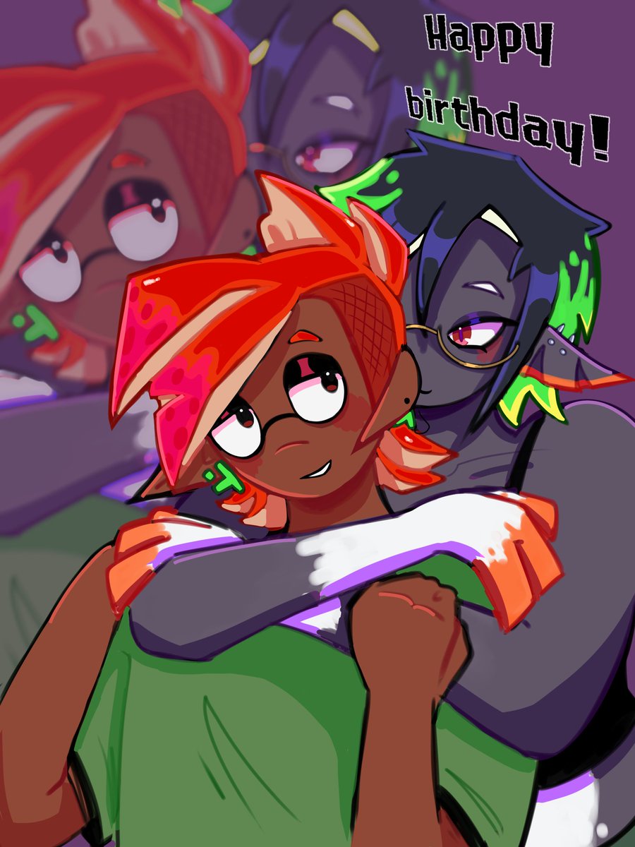 hearts4warabi_'s tweet photo. Little bday gift for @tripledip_ 🥹
#splatbands #cside https://t.co/UXvEPGW8Pc