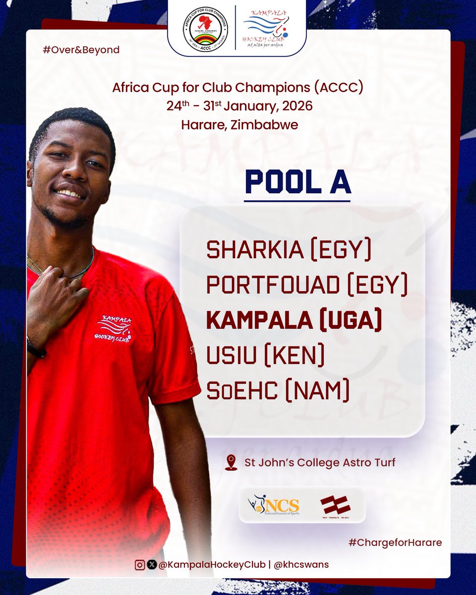 Pool A is locked 🔒 Kampala Hockey Club heads to the ACCC in Harare 🇿🇼
Who’s riding with us? 👀🙌 #ChargeForHarare #OverAndBeyond