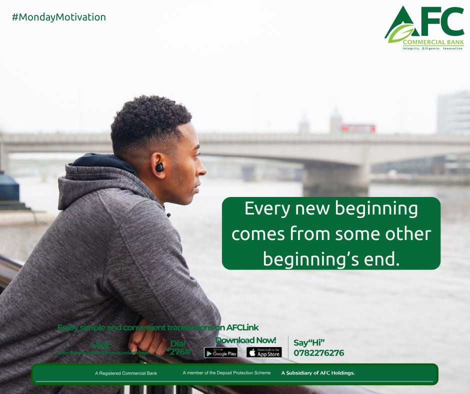 New Week. New Doorway. 
 
Step into your next chapter with confidence AFC Commercial Bank is with you every step of the way. Let's make this week count!
 
#Motivation #NewBeginnings #BankingPartner