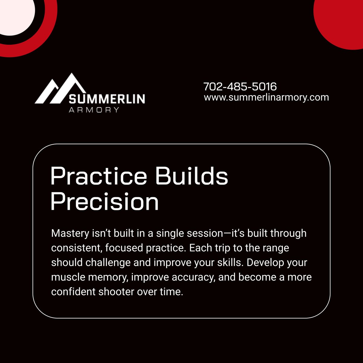summerlinarmory's tweet photo. 🎯 Precision is developed through steady and intentional practice. 📈Range time builds confidence and reinforces safe, effective shooting habits. Consistency is key for long-term improvement.

#LasVegasNV #Armory #RangePractice #ShootingSkills #PrecisionTraining https://t.co/wTJfW3H5qY