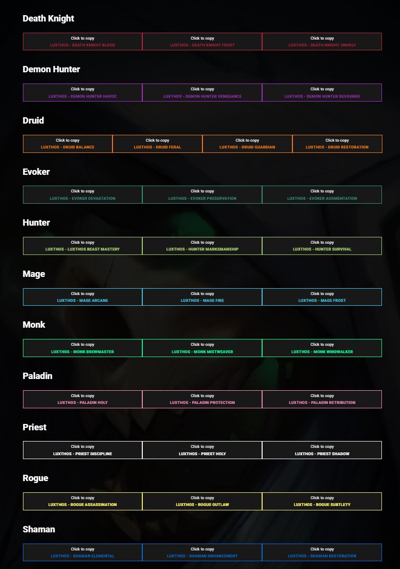 luxthos's tweet image. Took a while, but I’ll have Cooldown Manager profiles for every single class for Midnight. I’ll most likely need to do multiple passes and updates over the next couple of weeks and months, since a lot of buffs, debuffs, and cooldowns are still missing from the pre-patch build.…