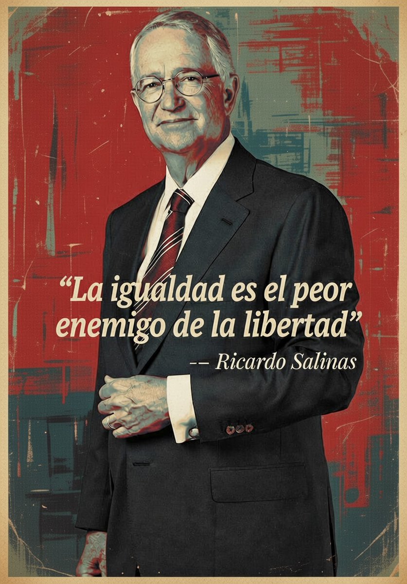 RicardoBSalinas's tweet image. La igualdad es el peor enemigo de la libertad.
- Ricardo Salinas Pliego.