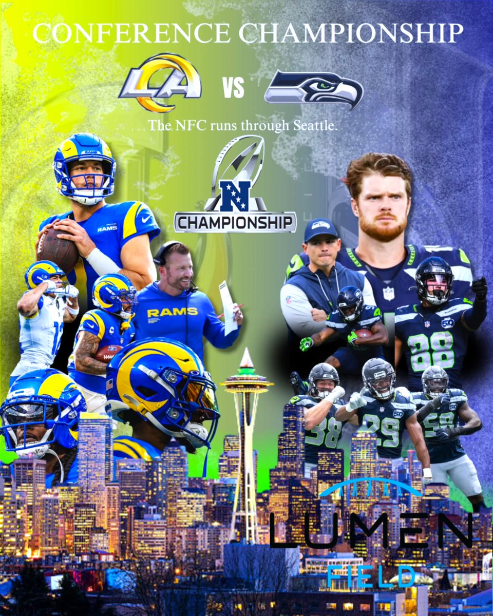 *𝑵𝑭𝑪 𝑪𝒉𝒂𝒎𝒑𝒊𝒐𝒏𝒔𝒉𝒊𝒑 𝑮𝒂𝒎𝒆* 🏆🎆

THE STAGE IS SET‼ 🏟

Seahawks will host the Rams in the #NFCChampionship  game next Sunday.
The game starts at 5:30 CT for the chance to go to the Super Bowl for the first time since 2014! 🏈 

𝑮𝒐 𝑯𝒂𝒘𝒌𝒔!! 💪🏼💙💚🦅🦅👏🏼👏🏼👏🏼