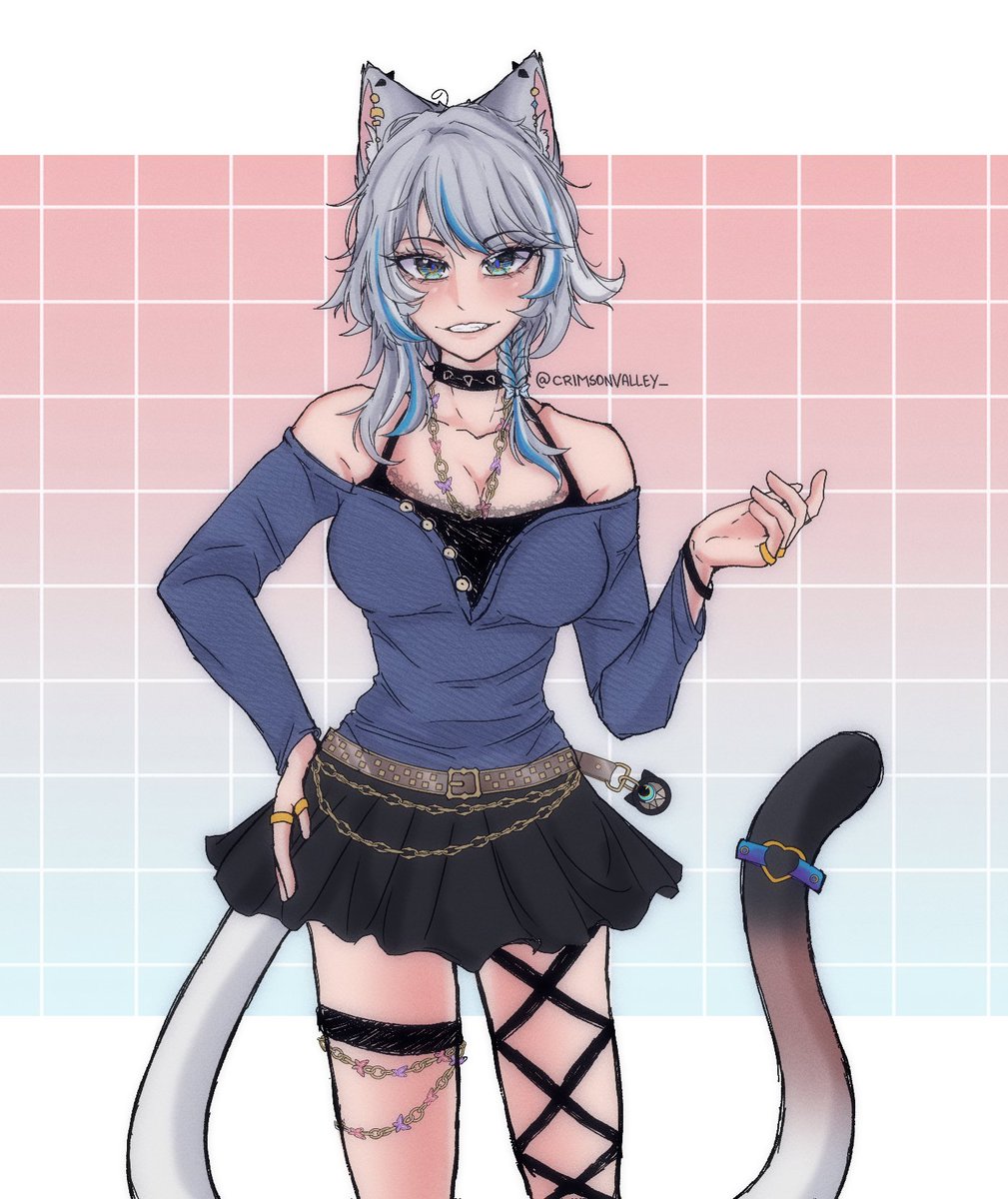 crimsonvalley_'s tweet image. i think cipher would dye her hair in modern au ..

#cipher