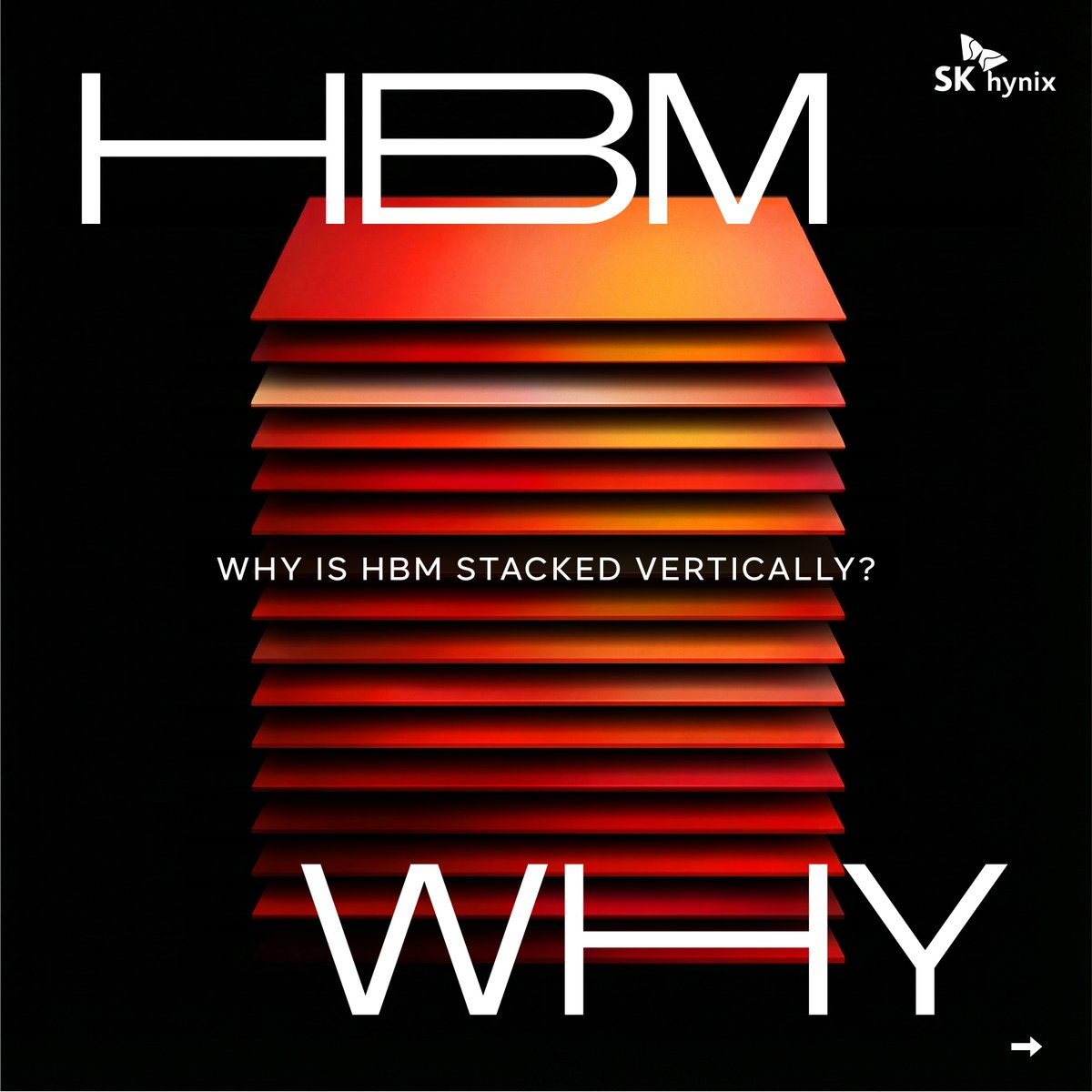 SKhynix's tweet image. Why did #HBM choose vertical stacking instead of scaling wider? 🤔 It wasn’t an arbitrary choice—it was a structural answer to bandwidth, power, and space limits. Swipe through to see why vertical stacking defines modern High Bandwidth Memory.
 
#SKhynix #HBM4 #AIMemory