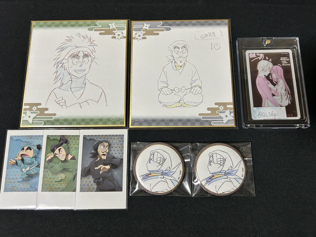 交換 譲渡】忍たま乱太郎 忍たま 体験展 缶バッジ 色紙 フォトカ 求