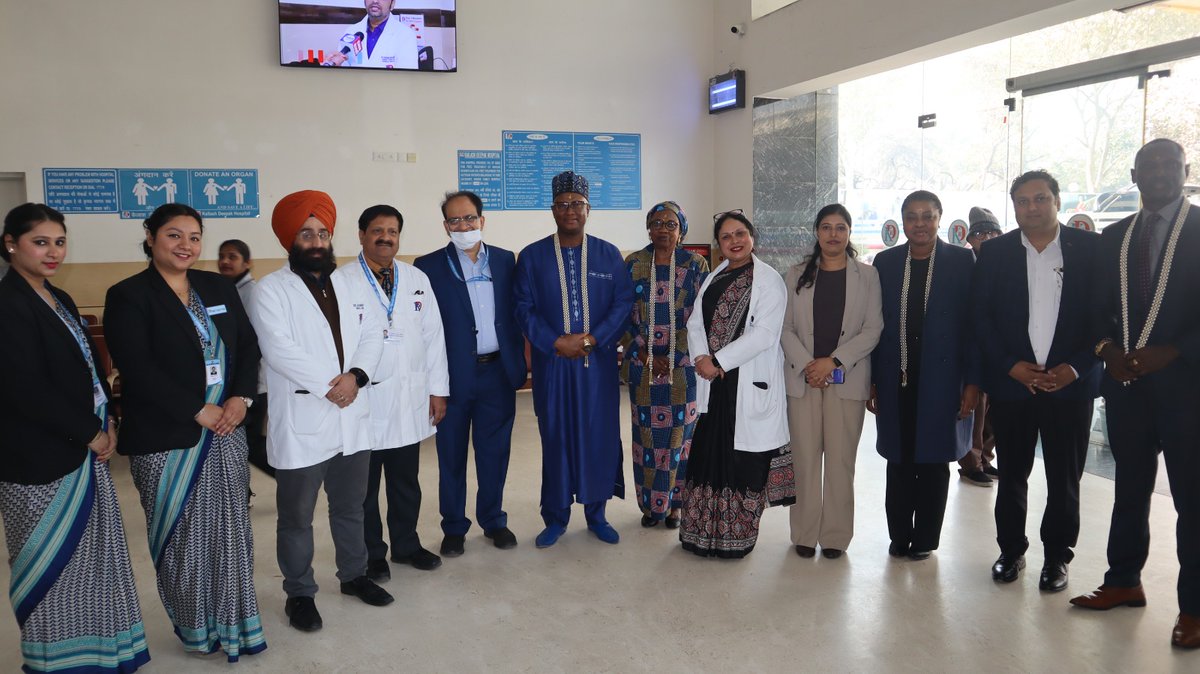 H.E. Mr. Mustapha Jawara, accompanied by officials of the Gambia High Commission, paid a courtesy visit to Kailash Hospital, engaging in constructive discussions on healthcare cooperation and mutual interests.