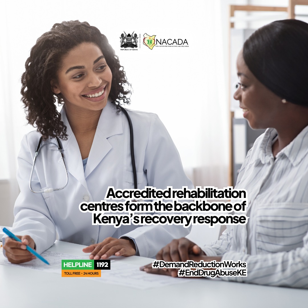Data speaks: Recent inspections across 36 counties confirm that accredited rehabilitation centres are the backbone of Kenya's recovery response.

Strengthening these services is a direct answer to the President's call for decisive action. Building capacity builds a stronger