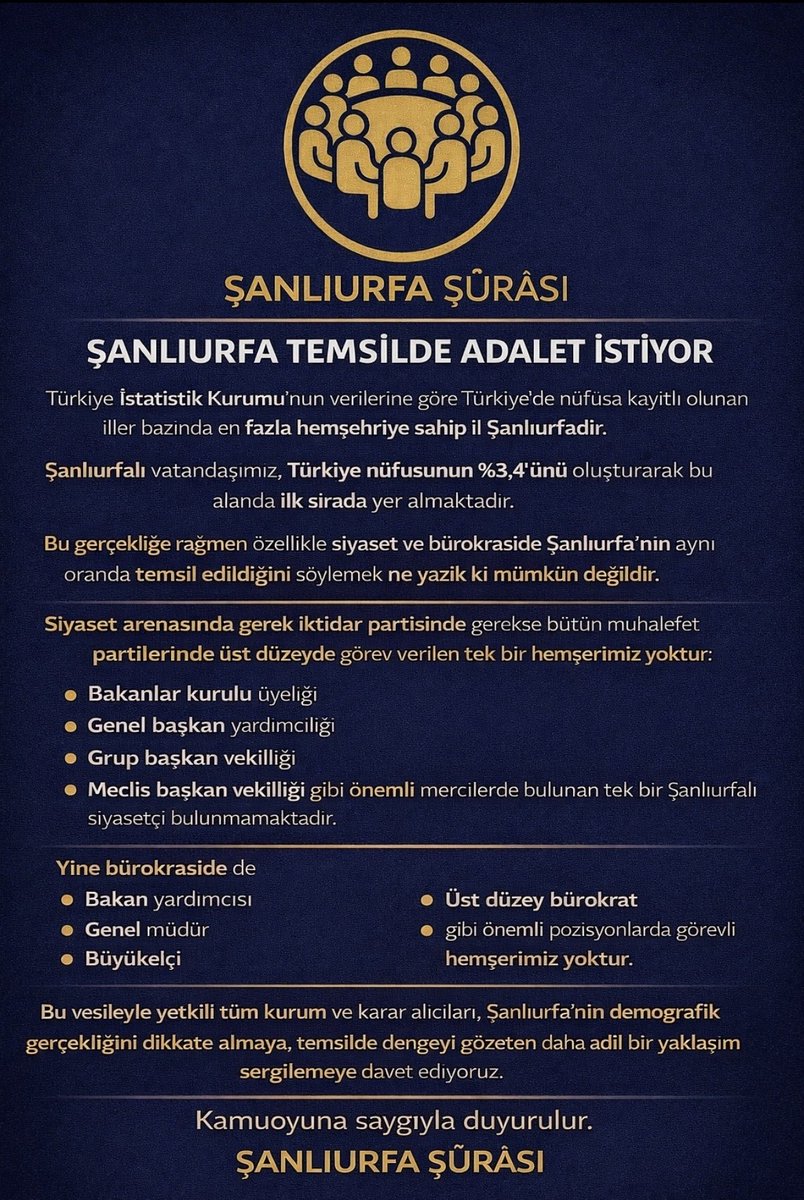 suraurfa's tweet image. Şanlıurfa Şûrâsından Çağrı