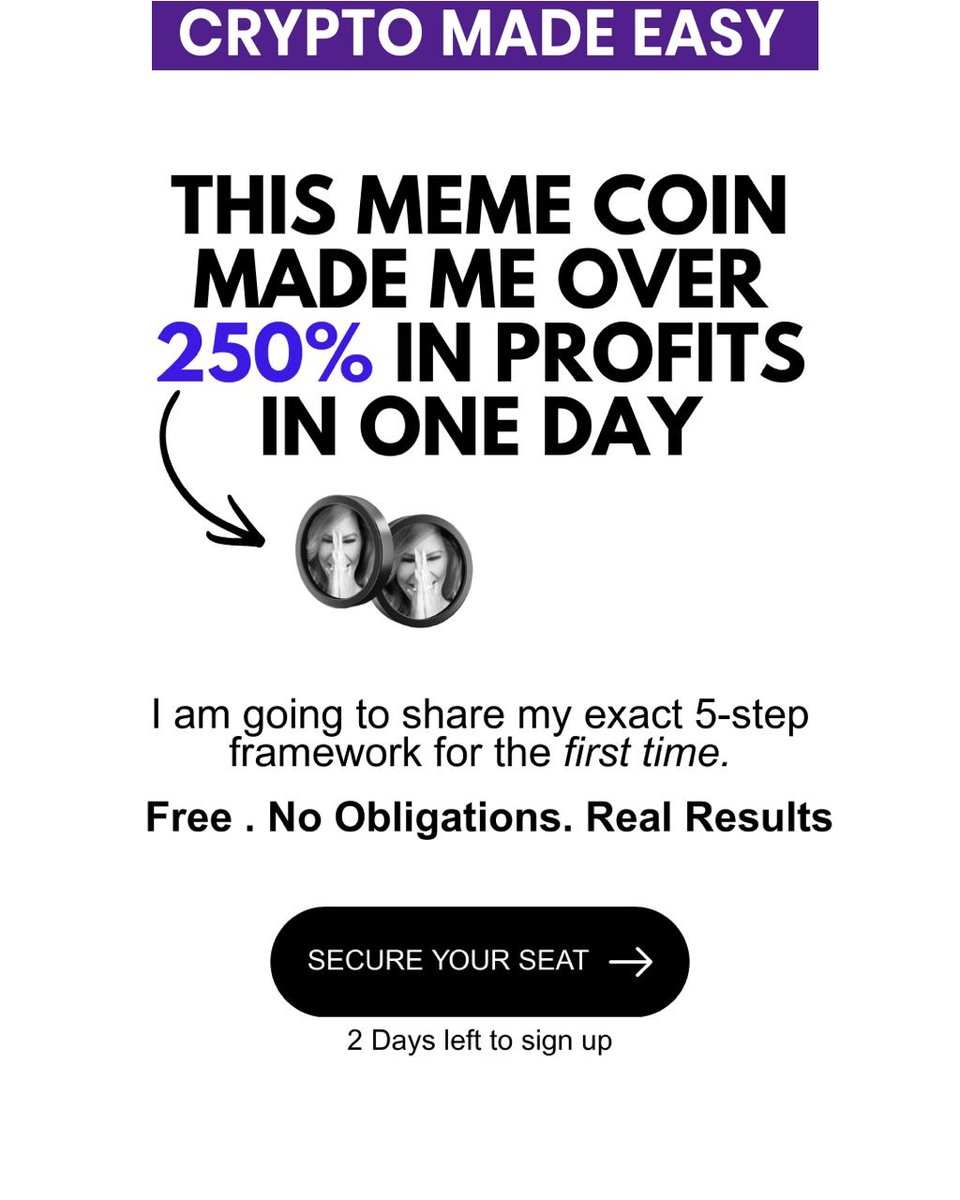 🔥HOW TO SPOT THE RIGHT MEME COINS 🚀 👉 Secure your seat for the Free Crypto  Daily Income Masterclass💰 https://t.co/1SO2sEo6Bs #CryptoTrading  #CryptoEducation #CryptoMindset #MemeCoins #MemeCoinTrading #SmartMoney  #TradingStrategy #DailyCryptoIncome ...