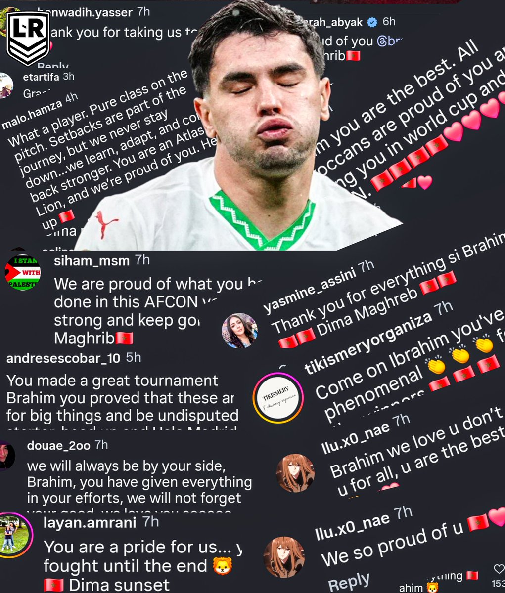 LeaguesReporter's tweet photo. Moroccans are sending love to Brahim Diáz after his crucial penalty miss against Senegal ♥️ https://t.co/sIpVJvd8AH
