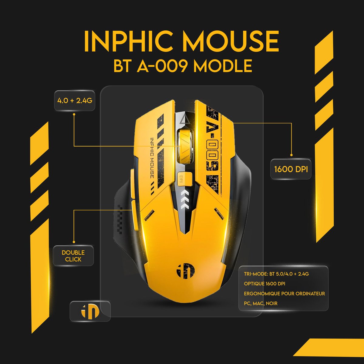 pixorive's tweet photo. Social media post design 

INPHIC Mouse BT A-009 Model 
Tri-Mode Connectivity: BT 5.0 / BT 4.0 / 2.4G
Precision Optique 1600 DPI
Smooth Double-Click | Ergonomic Design

#INPHIC #WirelessMouse #TechGear #1600DPI #TriMode #PCAccessories #GadgetLovers #OfficeSetup #GamingSetup https://t.co/znXidc4xZO