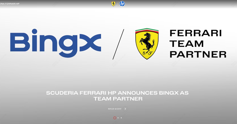 BingXOfficial's tweet photo. This week on Ferrari’s homepage 👀