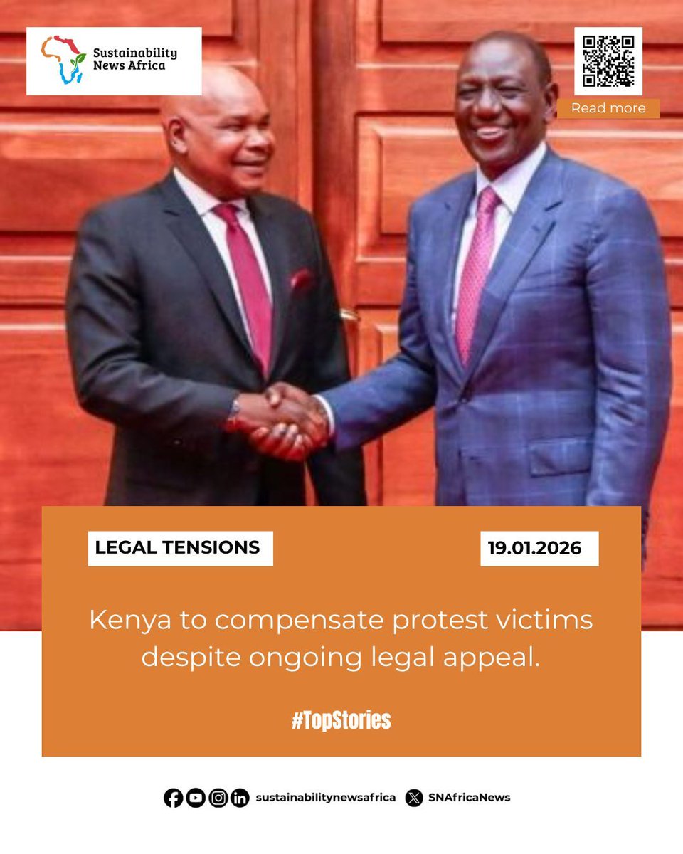 SNAfricaNews's tweet image. The Kenyan government has confirmed it will proceed with compensating victims of protests and riots, even as it appeals a High Court ruling that reshaped the legal basis of the compensation process. 

Read more: sustainabilitynewsafrica.com/stories/kenya-… 

#Kenya #LegalTension #ProtestVictims #SNA