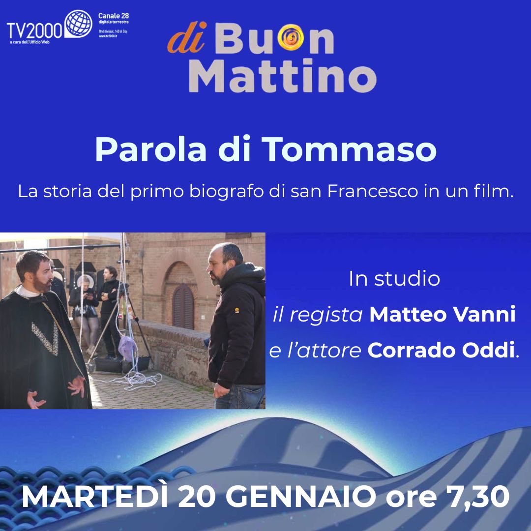 Domattina mettete la sveglia presto. 😁 A “Di buon mattino” su TV2000, ore 7,30, parleremo di “Parola di Tommaso”.  📺🎬🐞🍀🐝❤️