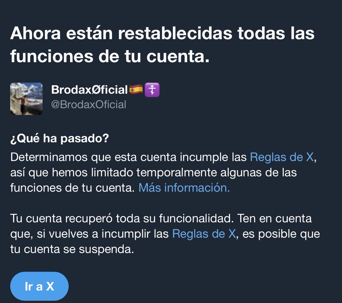 BrodaxOficial's tweet image. Buenos dias!

Ayer me bloquearon la cuenta por decirle a la enchufada (por no decirle algo peor) de Sarah Santaolalla que “uno recoge lo que siembra”

Por ese comentario me denunció como “discurso violento” y me quitaron la cuenta ayer entero 🤣

Hay que ver que cobardes son, los…