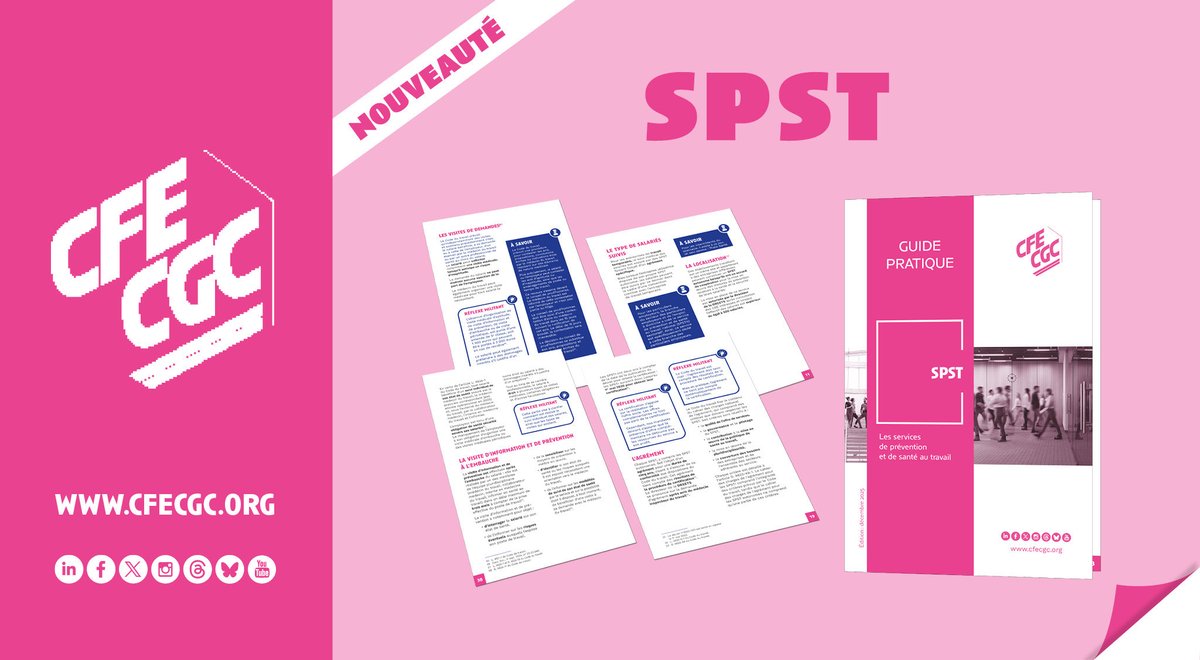 CFECGC's tweet image. Le guide CFE-CGC « Les services de prévention et de #santé au travail » est paru !

➡Un outil essentiel pour comprendre les missions et actions des SPST, dans la prévention des risques professionnels et la préservation de la santé des #salariés. 

swll.to/0eZQas4