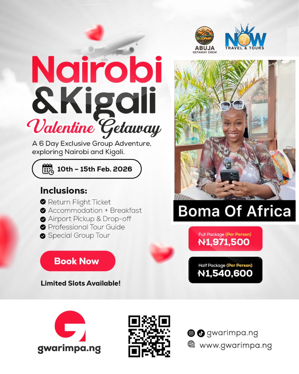 Gwarimpang's tweet photo. Meet some of the amazing travelers on our Nairobi 🇰🇪 &amp; Kigali 🇷🇼 Valentine Getaway 2026 Group Trip! The countdown has officially begun, and the energy is unmatched 🔥 https://t.co/2lvf1zgBDg