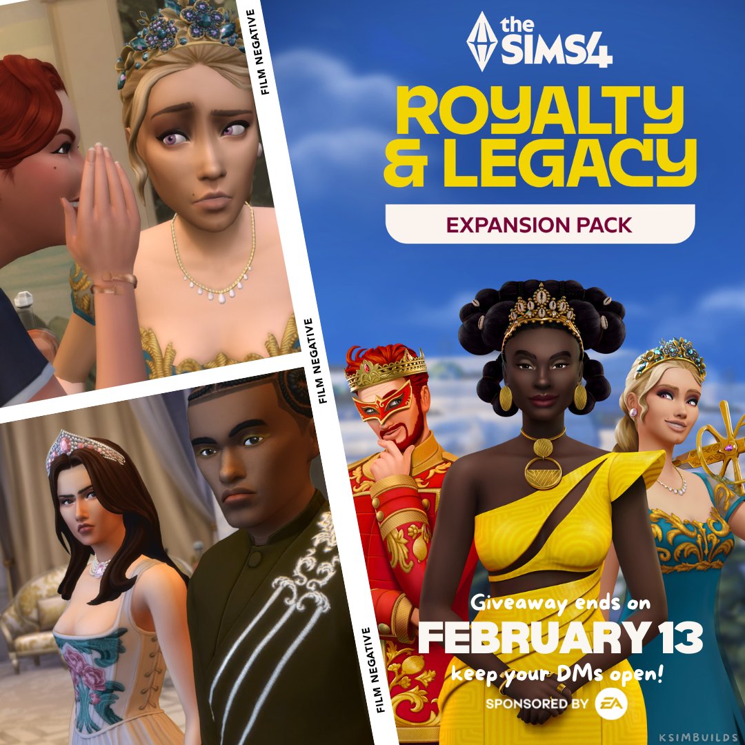 karenborja's tweet image. 📢 Giveaway! 

Thanks to the #EACreatorNetwork I am giving away one PC code (EA app) for 👑Royalty &amp;amp; Legacy Expansion Pack + BUNDLE kits! 

To Enter:  
👑Follow me 
👸Like and Repost  

Ends on February 13, 2026 #TheSims4 #EApartner