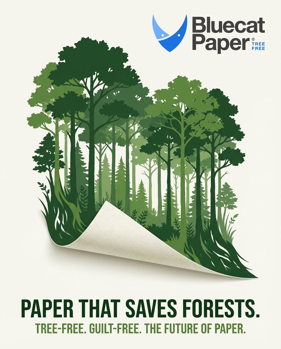 bluecatpaper's tweet photo. What if paper could save forests? 🌳
Our tree-free paper turns waste into purpose, better for the planet, better for the future. This is guilt-free paper, reimagined.

https://t.co/s0udrX8daF

#BluecatPaper #PaperThatSavesForests #TreeFreePaper #GuiltFreePaper #SustainablePaper https://t.co/ahdFwkGRvn