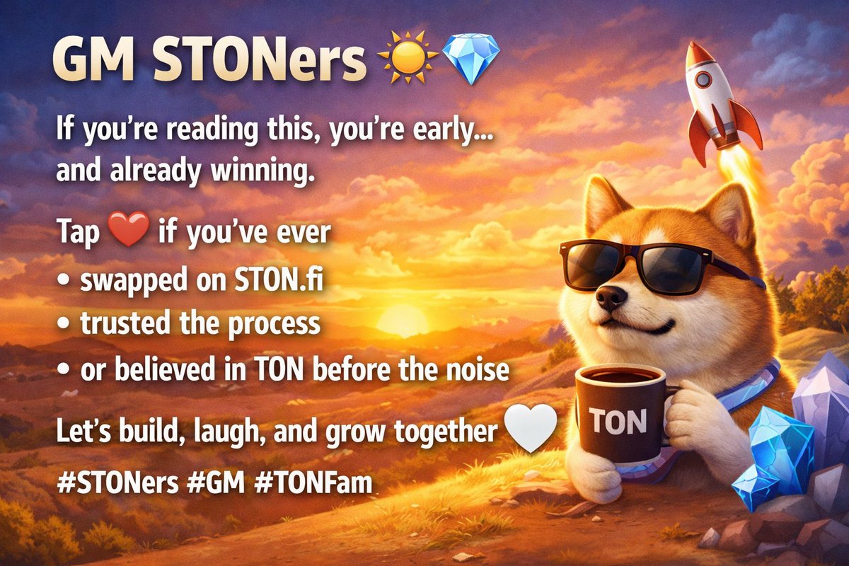 hussaini_tweens's tweet photo. GM STONers ☀️💎
If you’re reading this, you’re early… and already winning.
Tap ❤️ if you’ve ever
• swapped on https://t.co/hY8xPzacr7
• trusted the process
• or believed in TON before the noise
Let’s build, laugh, and grow together 🤍
#STONers #GM #TONFam https://t.co/kBXKoEr2TQ