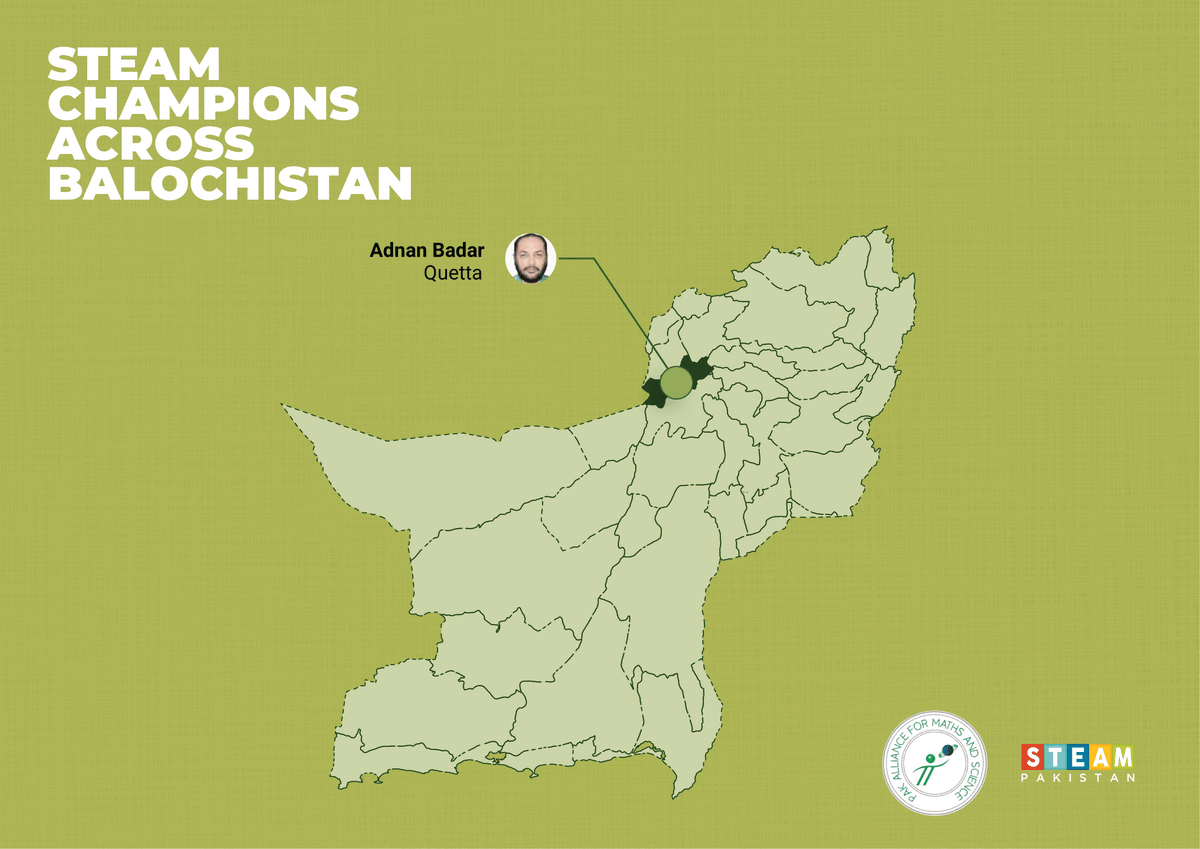 STEAMPakistan's tweet photo. 16,000+ schools are on the #STEAMJourney, so quality can’t sit with one team alone.

That’s why #STEAMChampions matter: top STEAM implementers who lead by example in their own schools, and volunteer to review, guide, and strengthen journeys across Pakistan.

This map is our reminder that sustainability = shared ownership. Teachers don’t just participate, they help lead.

#STEAMPakistan #TeacherLeadership #GovernmentSchools