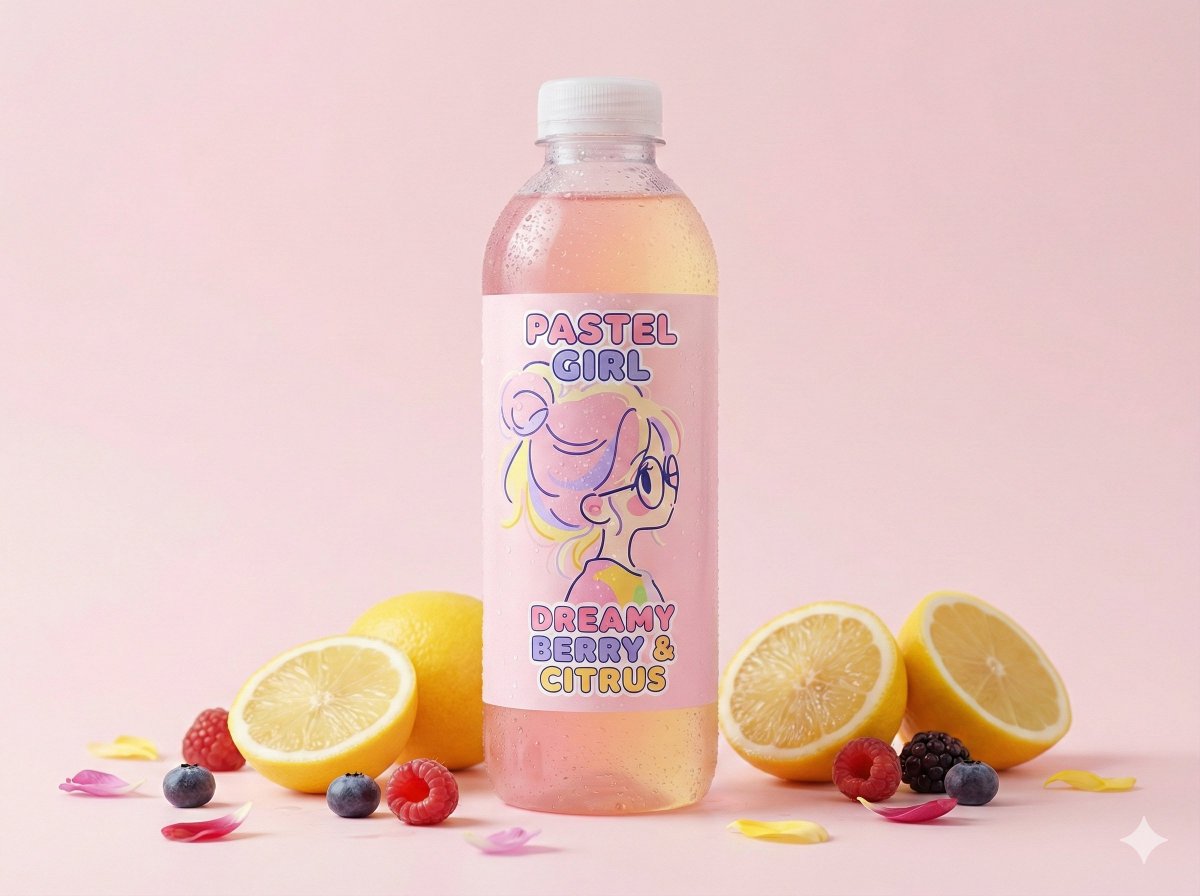 konmari_tweet's tweet photo. あなたのアイコンやオリジナルイラストがペットボトルドリンクに！？新しいプロンプト作りました！🥤ぜひ遊んでみてください✨
プロンプト： 
---
**[AI指示: 画像→ペットボトル飲料変換]**

**[入力画像]** を分析する。

1. **抽出:** [メインモチーフ]、[雰囲気]、[カラーパレット]を読み取る。
2. **ドリンク選択:** 画像の色と雰囲気からドリンクを自由に決める（フルーツウォーター、炭酸、お茶、乳酸菌飲料、エナジードリンク、スムージーなど）
3. **ラベルデザイン:** モチーフをラベルのイラストやロゴに。色はドリンクの液体色とラベルに反映。
4. **テキスト:** 画像内に文字があれば商品名やフレーバー名として活用。

**[メインモチーフ]**
コンビニの飲料コーナーで目を引く新商品のペットボトル。[入力画像]の世界観がそのまま飲み物になったようなデザイン。[検出されたモチーフ]がラベルを飾り、液体の色もテーマカラー。ボトルの形状も自由（スリム、丸型、缶タイプなど）。

**[雰囲気]**
プロのスタジオで撮影された商品広告写真。ボトルに水滴がついて冷えている質感。背景にフルーツや素材が散らばっていてもいい。8k、f/1.8の浅い被写界深度、商品撮影のライティング。フォトリアリスティック。