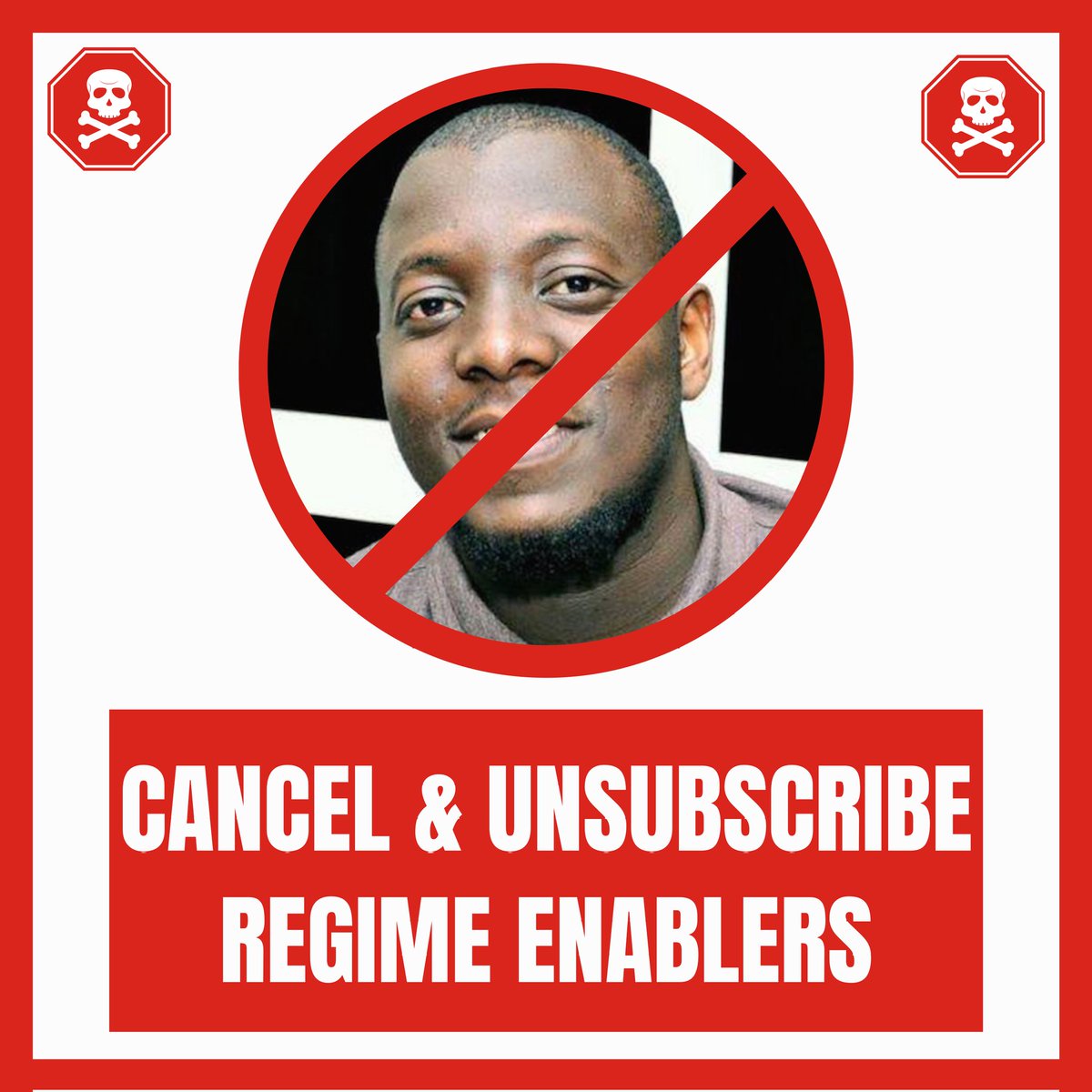 masuhd_'s tweet photo. We are to start  canceling those who helped the dictator.
BLOCK
UNSUBSCRIBE 
DO NOT WATCH.
can't we do that?! https://t.co/ru6v1ClatV