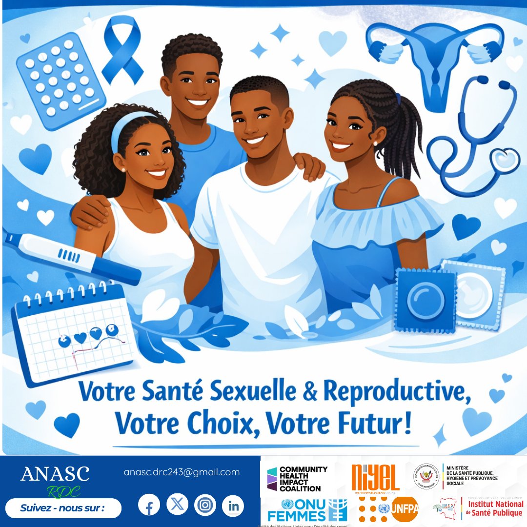 La santé sexuelle et reproductive est un droit pour tous 💙

S’informer, se protéger et choisir librement son avenir, c’est vivre en dignité.

Chaque jeune, femme et famille mérite des infos fiables et des soins sûrs.
#SantéSexuelle #SRHR