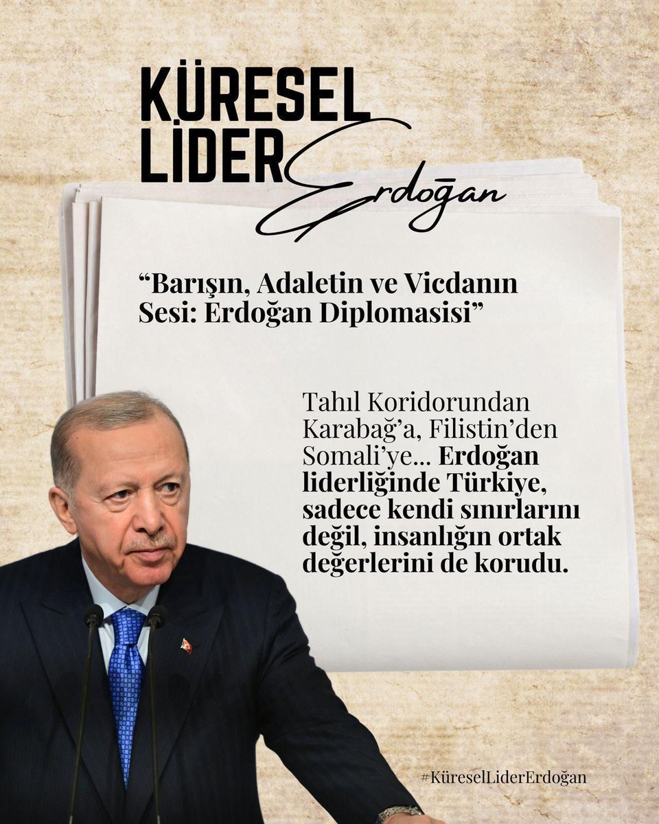 #KüreselLiderErdoğan ile Türkiye, krizlerin arkasından konuşan değil; masayı kuran, çözümü inşa eden ülkedir.
Net duruş, milli politika, güçlü liderlik.