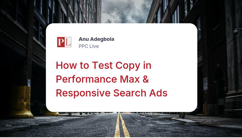 ppcliveuk's tweet photo. Performance Max (PMax) and Responsive Search Ads (RSAs) have significantly changed the way we test ad copy.

Read more 👉 https://t.co/oeRQppOoXg

#AdTextsPerform #ConductCopyTests #GoogleAdsScript https://t.co/iOQfTkM026