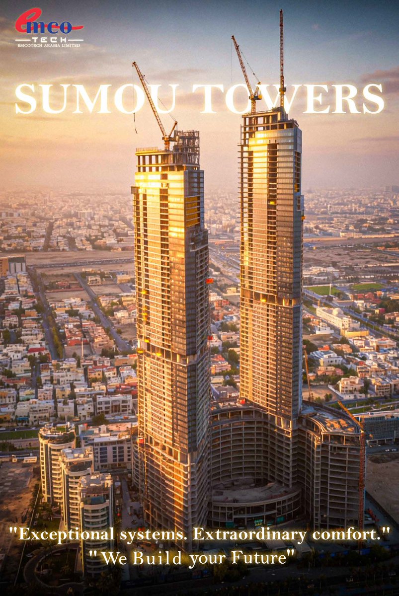 EMCOARABIA's tweet photo. Beyond the walls... Engineering precision ensures sustainability.

We are proud of the remarkable progress we have made in implementing the integrated mechanical works for the Sumou Towers project. https://t.co/iK1kDBnew1