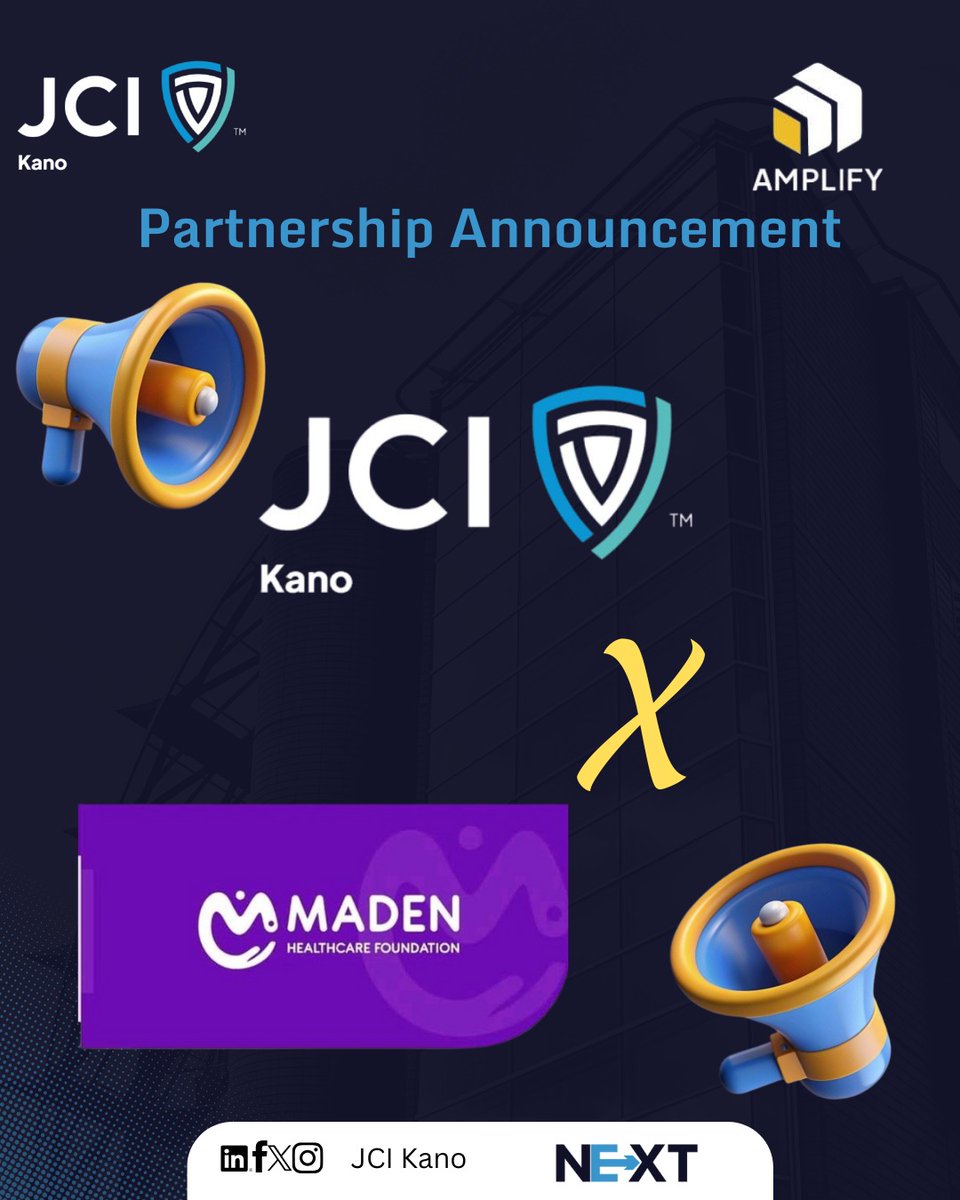 jci__kano's tweet photo. Partnership Announcement

We're thrilled to highlight the strength of our collaboration between JCI KANO AND MADEN HEALTHCARE FOUNDATION. Our partnership embodies the power of teamwork, innovation, and shared vision. Together, we're achieving greatness 🙌 https://t.co/jTpDkcumRT