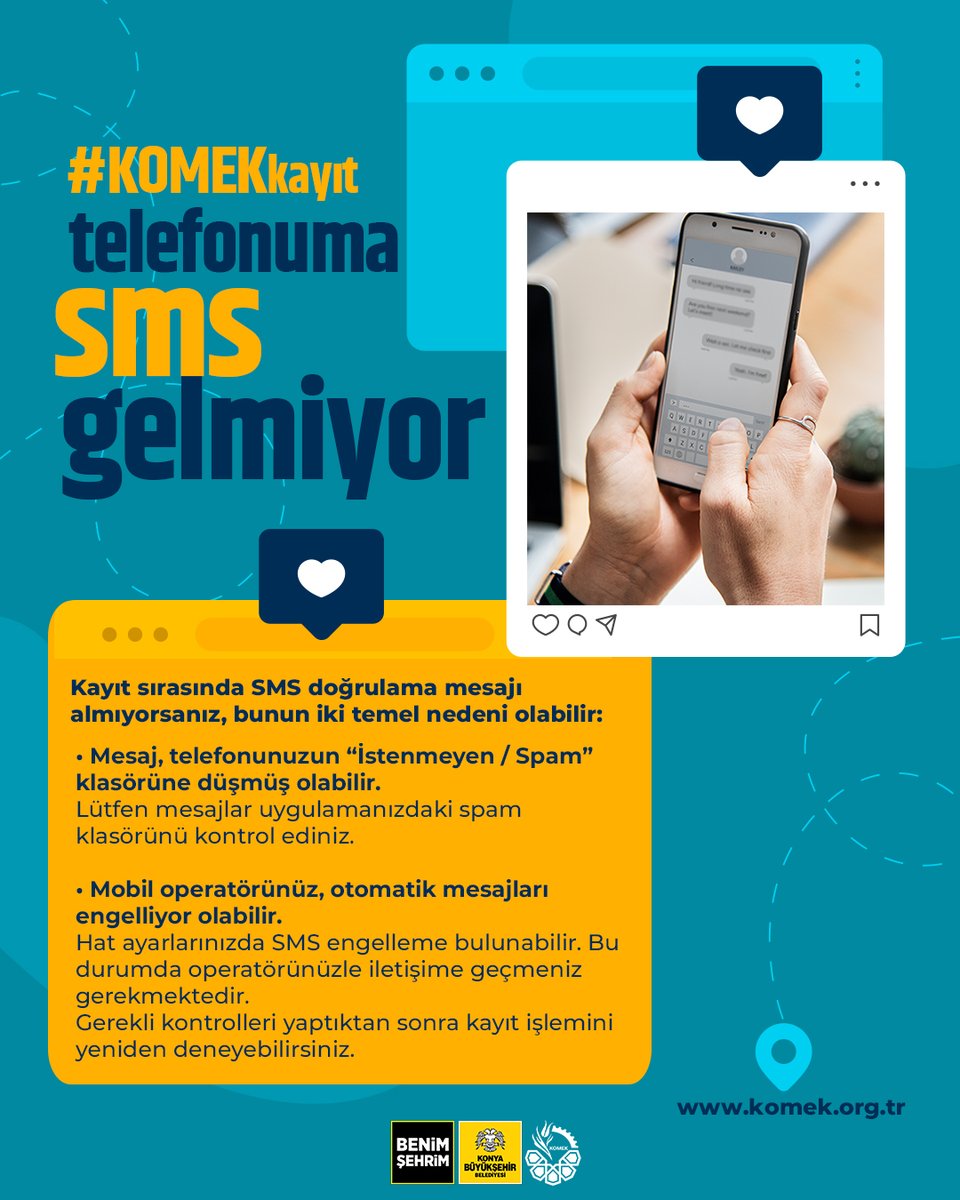 20 Ocak'ta kayıtlar başlıyor ✨
Kayıt sırasında SMS doğrulama mesajı almıyorsanız, bunun iki temel nedeni olabilir.
Gerekli kontrolleri yaptıktan sonra kayıt işlemini yeniden deneyebilirsiniz.
