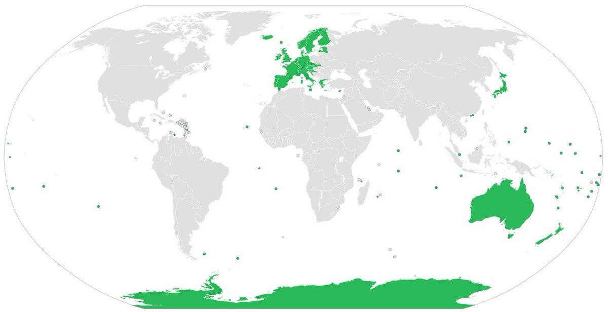 Map Of Rabies Free Countries and Territories