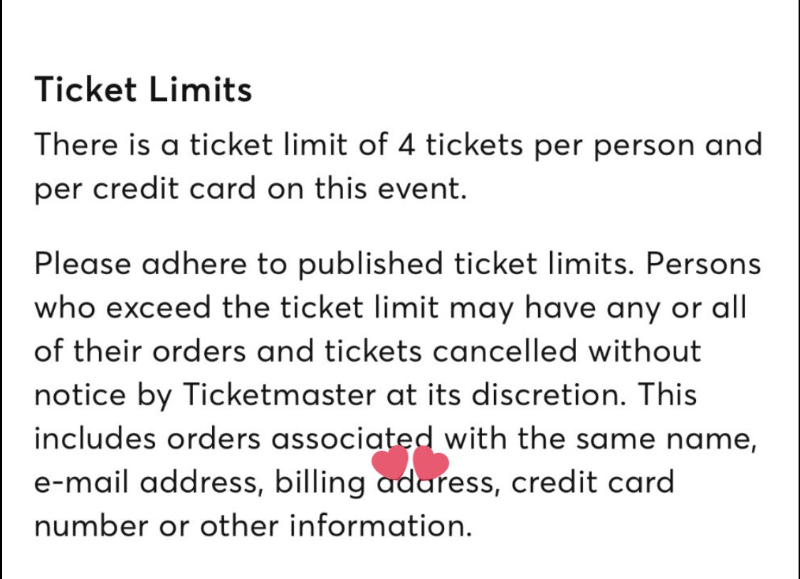 koonundrum's tweet photo. i’m going to be buying tickets for me and my mom. my sister is going to buy tickets for her, my other sister, and our dad. both cards being used have the same billing address. does that mean it will not work? https://t.co/Vr3ttdph7o