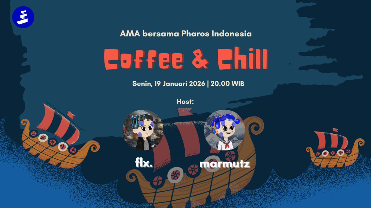 AHOY SAILORS, GOCTO! ⚓️

Senin malam nih, waktunya AMA session bareng Pharos Indonesia! 🥳

Sharing santai seputar update dari pharos team, info mainnet dan info-info lainnya 💙

📅 Senin, 19 Januari 2026
⏰ 20.00 WIB
🎤 <a href="/flxthesixth/">flx.</a> &amp; <a href="/Marmutz_eth/">Marmutz</a>

See yaa guys 💖
