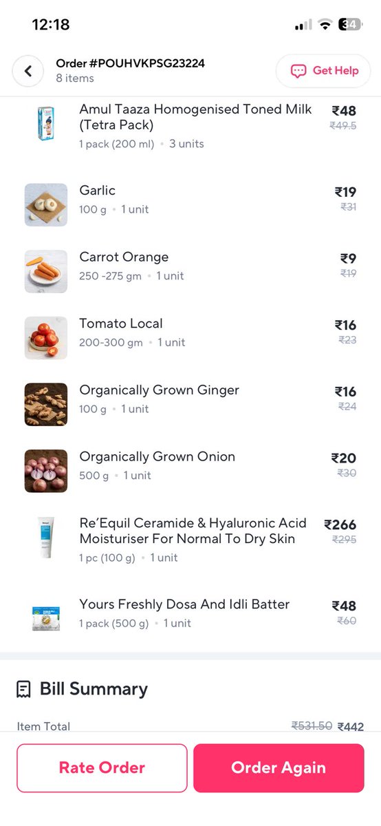 the_0_man's tweet photo. ordered the following items from @ZeptoNow  @zeptocares from the email id: akanshasingh154@gmail.com

order id: #POUHVKPSG23224
delivered: 11:53 https://t.co/jfJJvd5r0E