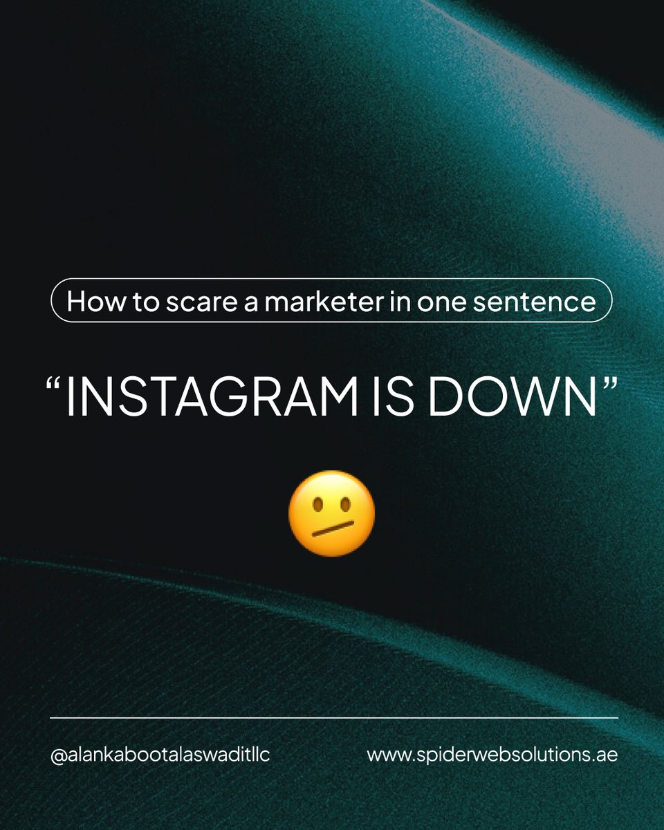 AlankabootLLC's tweet photo. #MarketingHumor #MarketerLife #AgencyLife #DigitalMarketingMemes #SocialMediaManagers #MarketingProblems #ContentCreators #RelatableContent #MarketingAgency #AlAnkbootAsAswad #AlAnkbootAsAswadITLLC #SpiderWebSolutions https://t.co/fbomxWPgGL