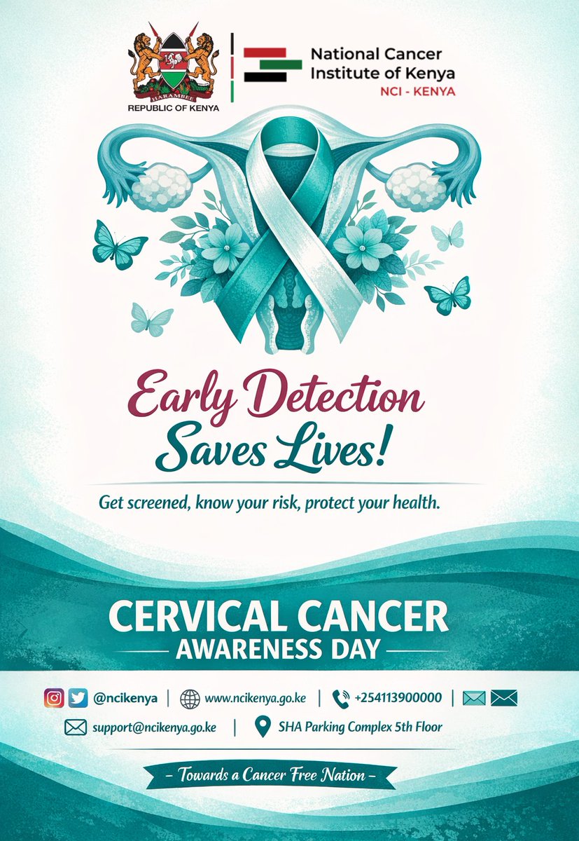 Cervical cancer is preventable—and early detection saves lives.
Today, we encourage all women to take charge of their health by going for regular cervical cancer screening. Screening helps detect changes early when treatment is most effective. Visit your nearest hospital for