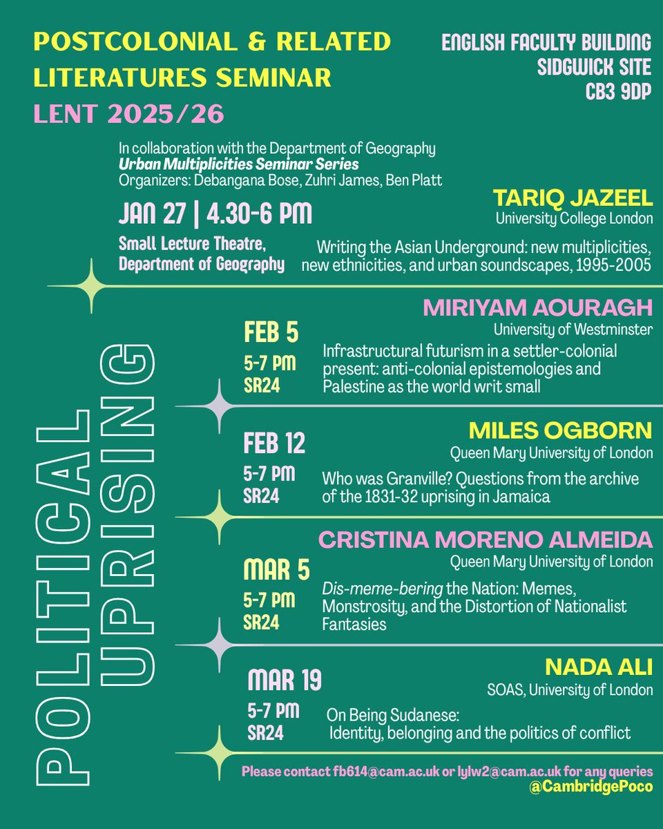 Cambridge Postcolonial Literatures Seminar tweet media