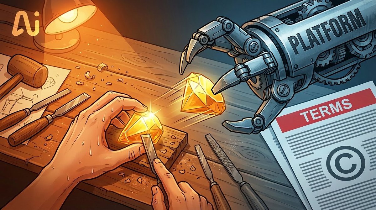 Too many platforms: Spend hours perfecting prompts, generate gold, then they say "ours now". No provenance, no royalties, no control. 

Creators deserve better. 🔓

#AiFi #Creators #Web3