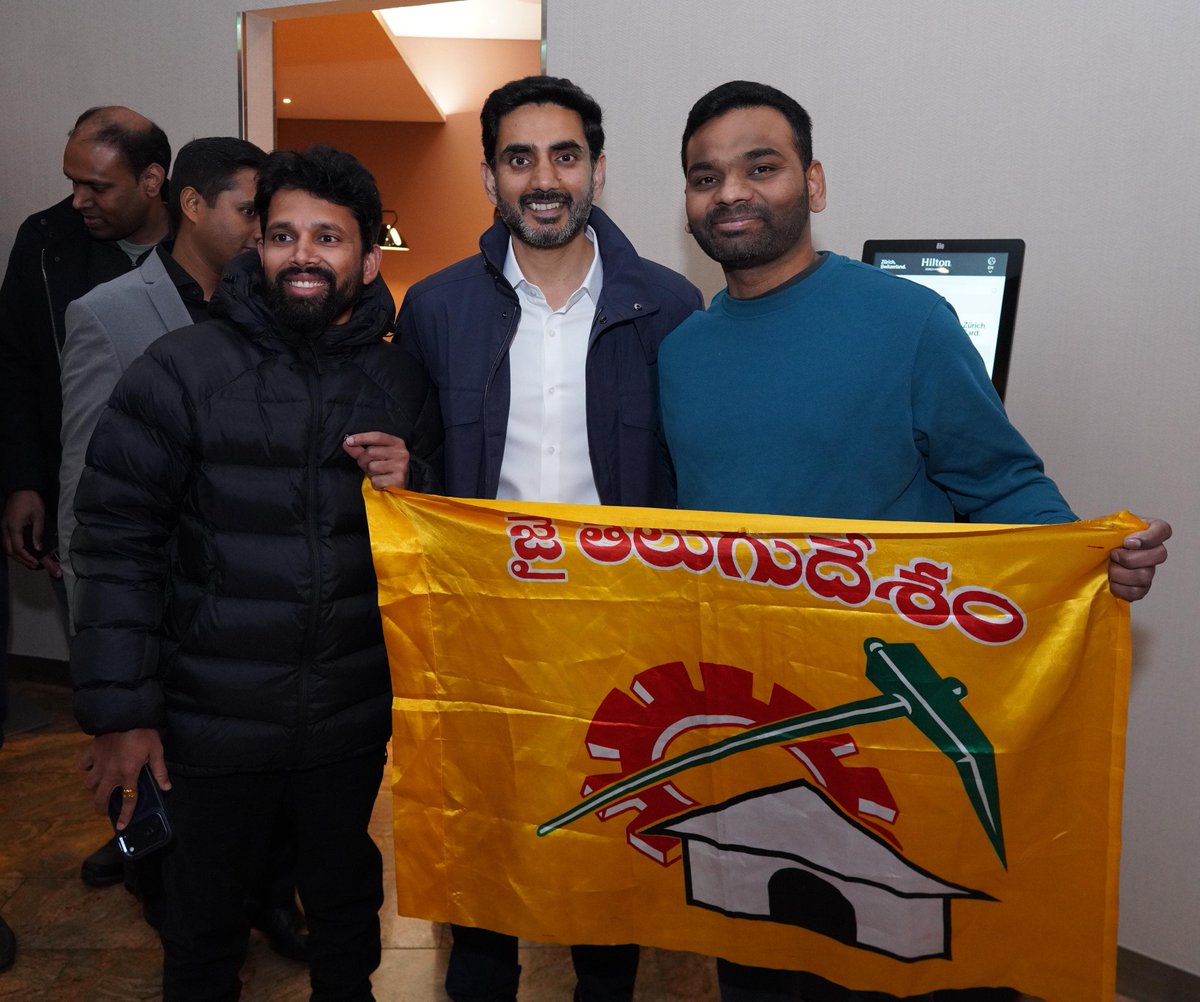 naralokesh's tweet image. Landed in #Zurich today to a warm welcome from the NRI TDP family. It was a pleasure interacting with them and witnessing their enthusiasm and deep connect with #AndhraPradesh. Looking forward to the NRI event later today, followed by engaging discussions in Davos over the next