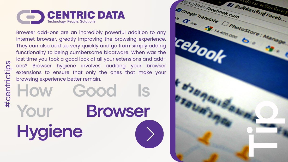 CentricData1's tweet image. How good is your browser hygiene? #BrowserExtension #centrictips #Monday