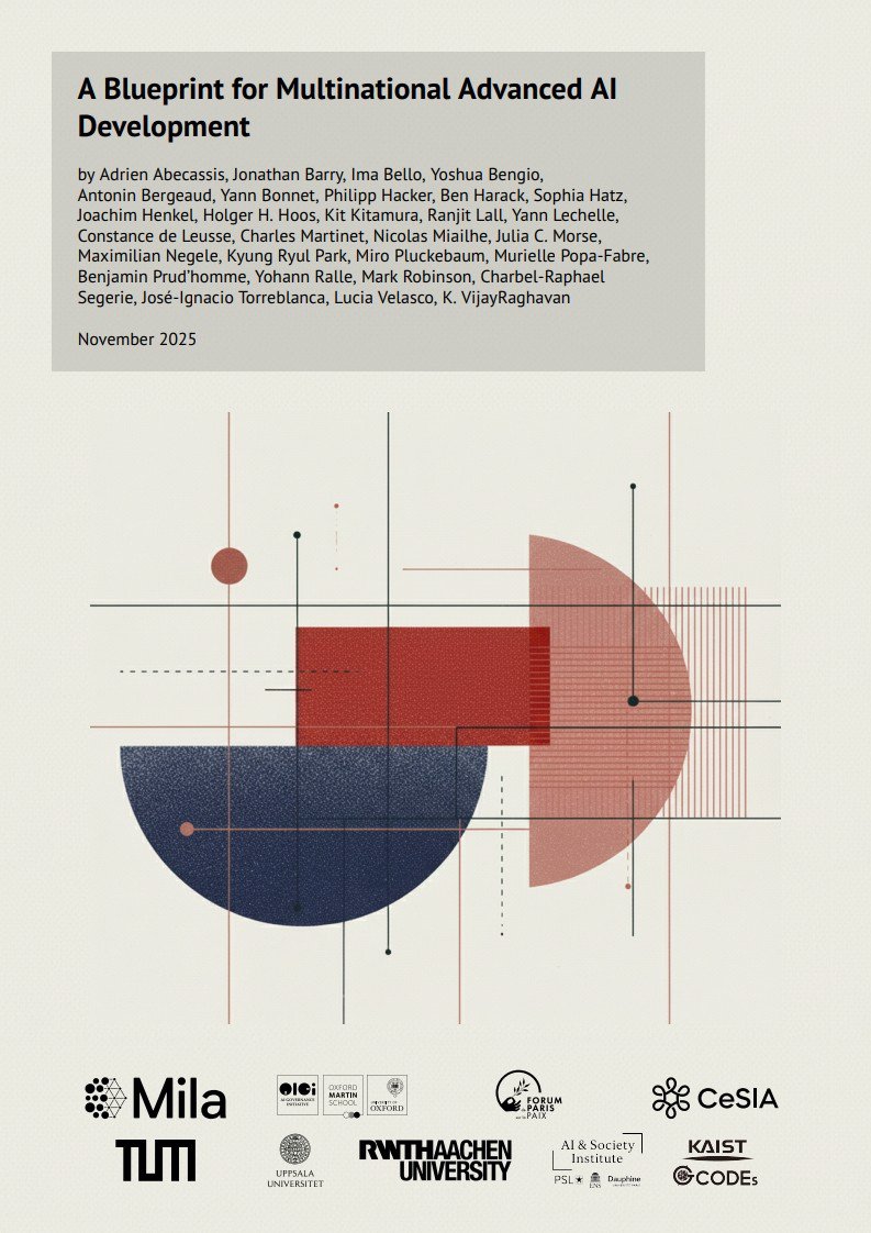 kaistpr's tweet image. 🌍 Beyond U.S.–China AI dominance
KAIST and global partners (Mila, Oxford, RWTH Aachen) propose a CERN-style multinational AI partnership so “AI bridge powers” can jointly develop frontier AI beyond U.S.–China dominance.

#AI #GlobalAI #KAIST #AIPolicy #ResponsibleAI