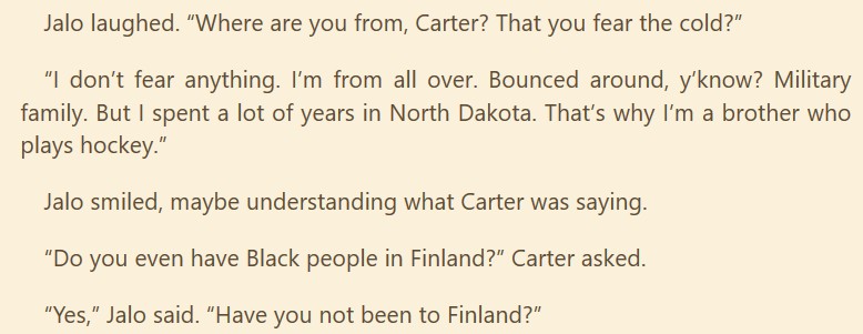 gamechangerwiki's tweet photo. "Do you even have Black people in Finland?"
- Chapter Fifteen, Game Changer #gcuwiki https://t.co/fx6Vcrs6Qd