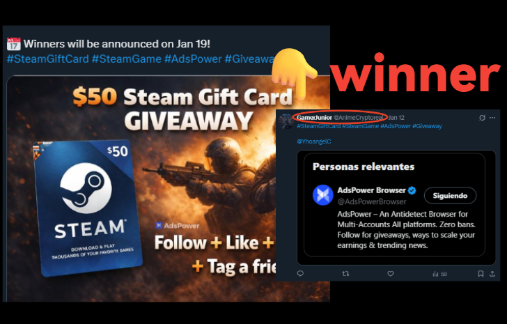 Our new giveaway is live!
Still a $50 Steam Gift Card 🎮 (Check the quoted post)

🎉Big congrats <a href="/AnimeCryptoreal/">GamerJunior</a> for winning last week's giveaway!

📩 DM us to claim your $50 Steam Gift Card.
We'll reply within 24 hours. No rush, it's yours 😉

For those who didn't win, don't