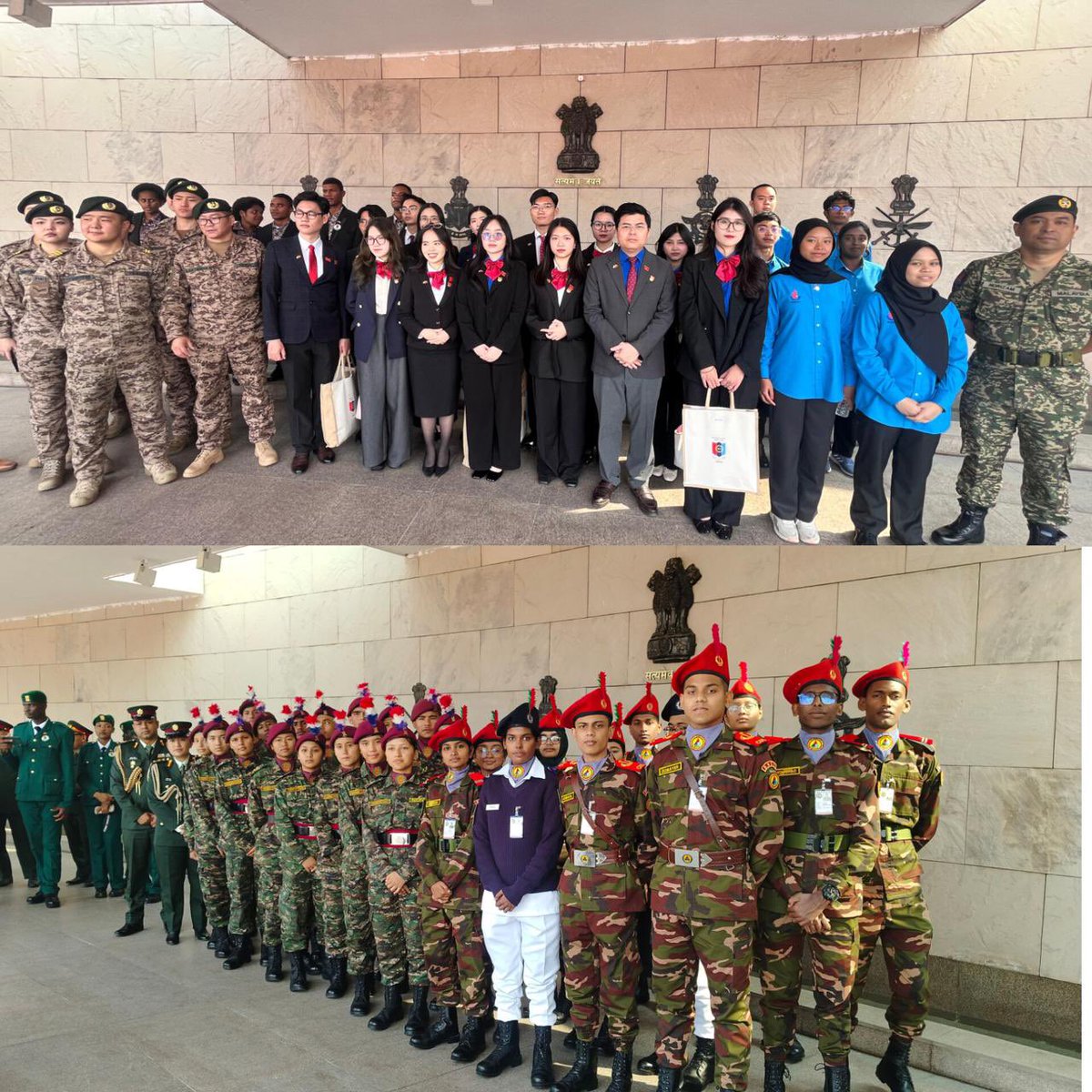salute2soldier's tweet photo. In the wake of #RepublicDay celebrations, cadets from Friendly Foreign Countries under the #YouthExchangeProgram paid a solemn visit to the #NationalWarMemorial. A #MotivationalTour that fostered respect for #sacrifice, #valour, shared values & enduring bonds of friendship. https://t.co/gy65e6tKOL